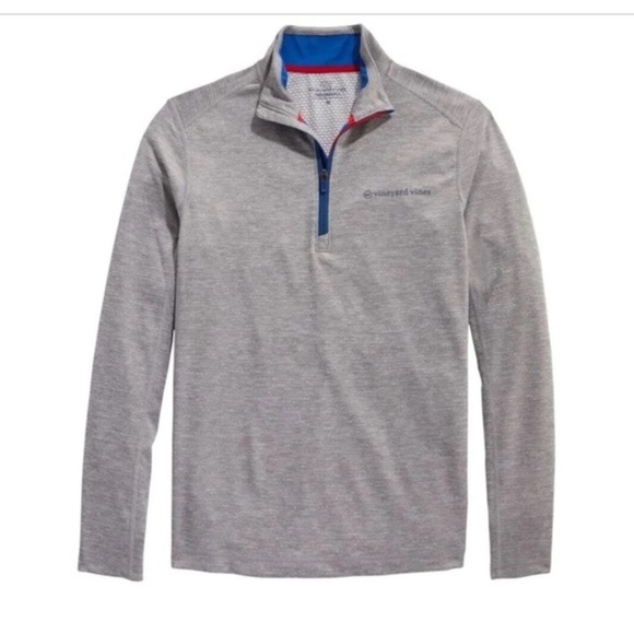 Vineyard Vines Performance Pullover Top Mens Large L Gray 1/2 Zip A15 golf - Picture 1 of 9